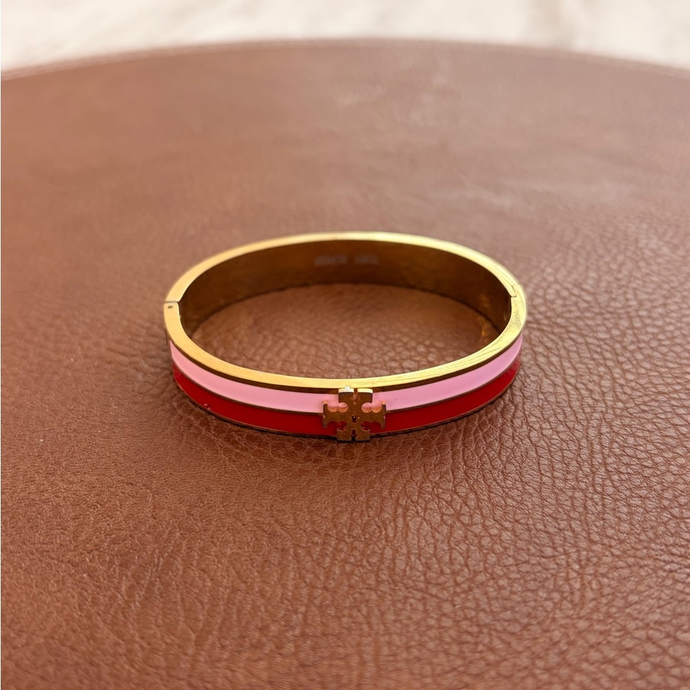 Tory Burch Gold and Pink Bracelet